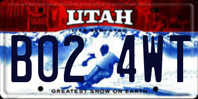 UT license plate B024WT