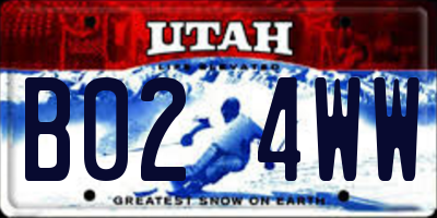 UT license plate B024WW