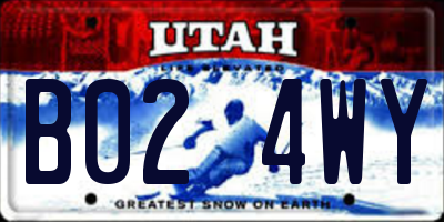 UT license plate B024WY