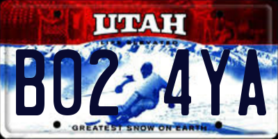 UT license plate B024YA