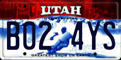 UT license plate B024YS