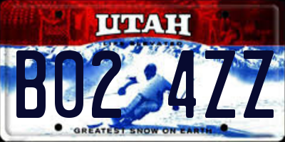 UT license plate B024ZZ