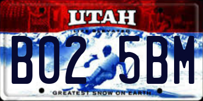 UT license plate B025BM