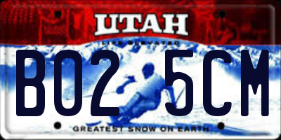 UT license plate B025CM