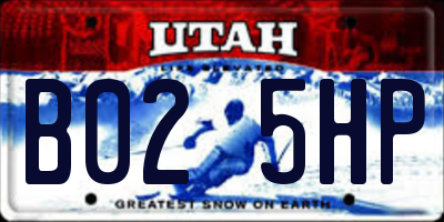 UT license plate B025HP