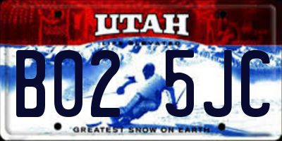 UT license plate B025JC