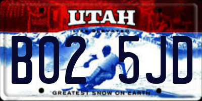 UT license plate B025JD