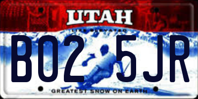 UT license plate B025JR