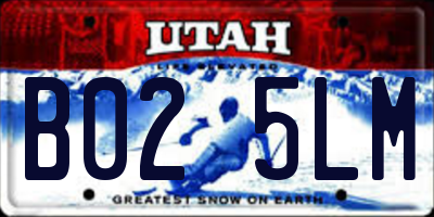 UT license plate B025LM