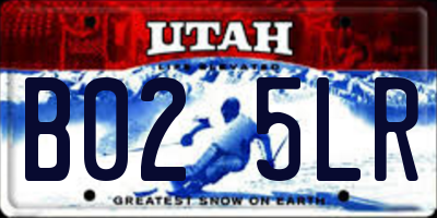 UT license plate B025LR