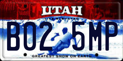 UT license plate B025MP