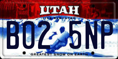 UT license plate B025NP