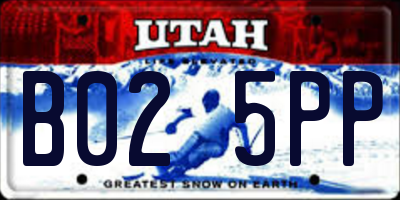 UT license plate B025PP