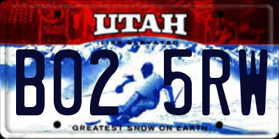 UT license plate B025RW