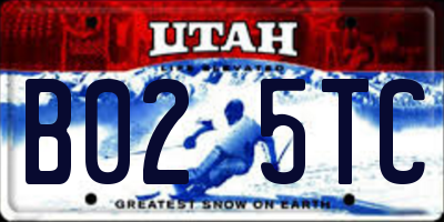 UT license plate B025TC