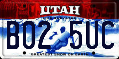 UT license plate B025UC