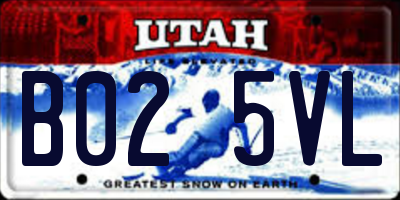 UT license plate B025VL