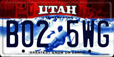 UT license plate B025WG