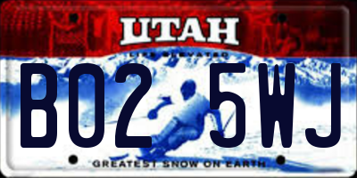UT license plate B025WJ