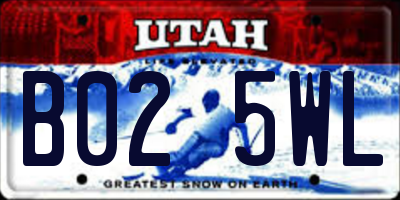 UT license plate B025WL