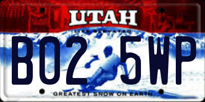UT license plate B025WP