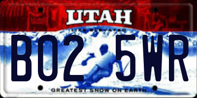 UT license plate B025WR