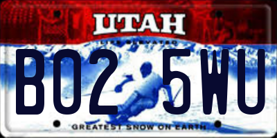 UT license plate B025WU