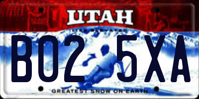UT license plate B025XA