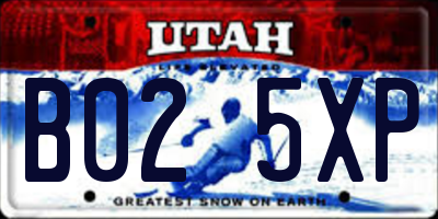 UT license plate B025XP