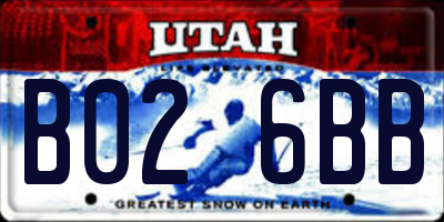 UT license plate B026BB