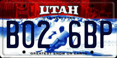UT license plate B026BP