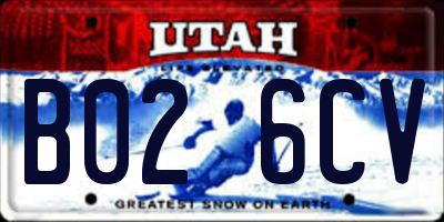 UT license plate B026CV