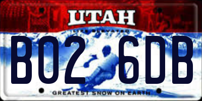 UT license plate B026DB