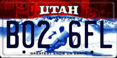 UT license plate B026FL