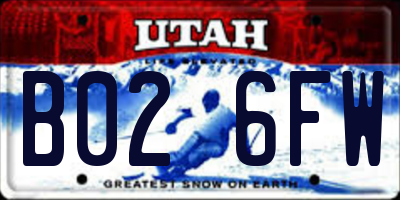UT license plate B026FW