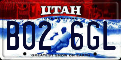UT license plate B026GL