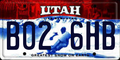 UT license plate B026HB