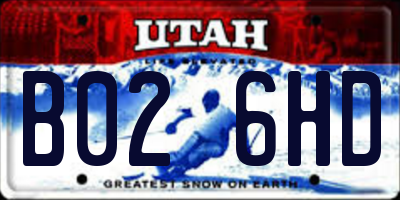 UT license plate B026HD