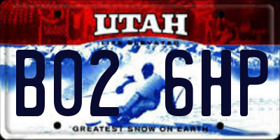 UT license plate B026HP