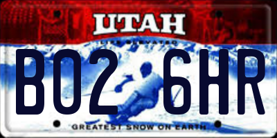 UT license plate B026HR