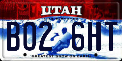 UT license plate B026HT
