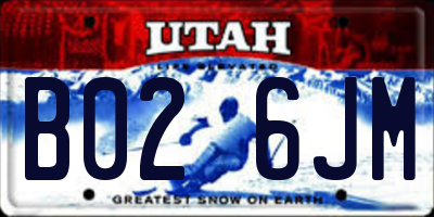 UT license plate B026JM