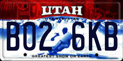 UT license plate B026KB