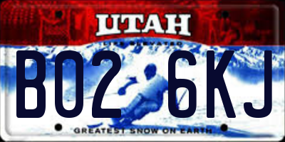 UT license plate B026KJ