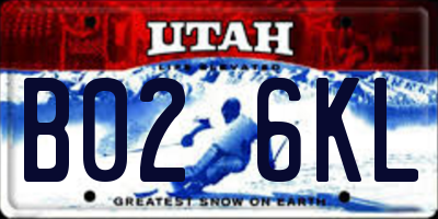UT license plate B026KL