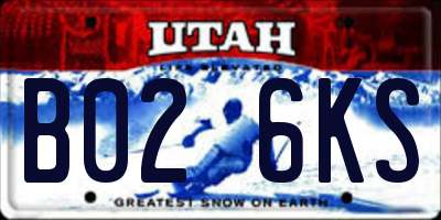 UT license plate B026KS