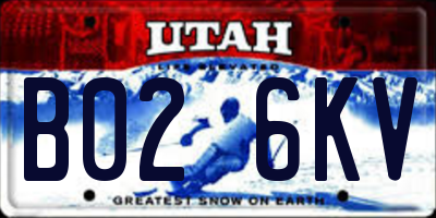 UT license plate B026KV