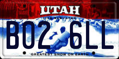 UT license plate B026LL