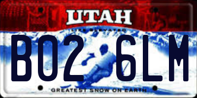 UT license plate B026LM