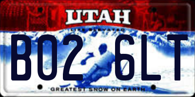 UT license plate B026LT